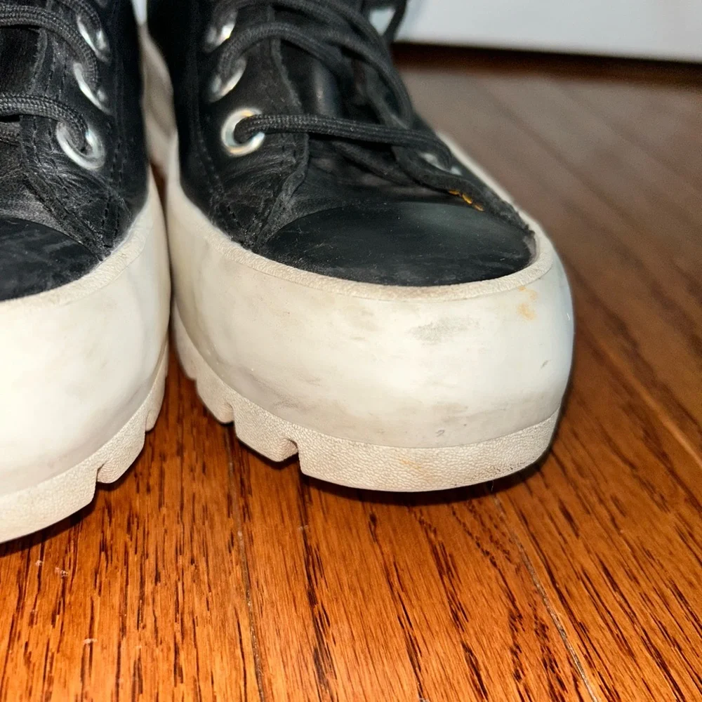 Converse Black and Pink High-Top Sneakers with Rugged Sole - Picture 6 of 11